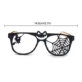 Halloween Holzbrille Detail, schwarzer Hexen- und Spinnennetz hohler Design Brillenrahmen. - Hexenbesen (MZ841)