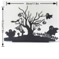 Halloween wooden table decoration ghost tree spooky party festival desktop ornament 30cm display - MZ826