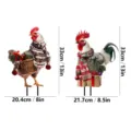 Paletto da giardino gallo di Natale in metallo decorazione esterna taglia 33cm due pezzi set - JSTY319-set stile A e B