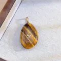 Pendente a goccia in pietra preziosa occhio di tigre naturale con gancio dorato chic. - Stile Occhio di Tigre (TD-12128)