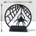 Halloween wooden spider web table decoration ornament festival party home decor props - MZ813 / Without Light (KT Board Packaging)