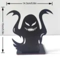 Halloween wooden ghost tabletop decoration black spooky ornament for party decor display. - MZ814 / Without Light (KT Board Packaging)