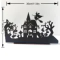 Halloween wooden table decoration haunted house witch pumpkin LED light ornament 30cm - MZ828