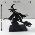 Halloween strega in legno silhouette decorazione da tavolo festa accessorio 15.5cm - MZ817