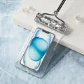 Waterproof phone pouch with lanyard clear touch screen swimming dry bag case - Bright Silver Black