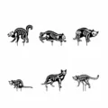 Tabla de tallas de estacas de jardín con esqueleto de gato de metal para Halloween. - JSTY321 combinación de modelos A+B+C+D+E+F