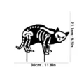 Halloween gato esqueleto de metal negro estaca de jardin decoracion con dimensiones - Estilo C