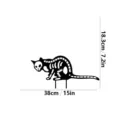 Vista detallada que muestra las dimensiones del estaca de jardín de gato esqueleto de Halloween. - Estilo D
