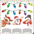 Christmas magnetic reflective car stickers set with Santa reindeer and colorful lights - 12 Bulbs + 12 Wires / Magnetic Reflective Set