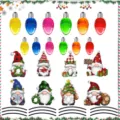 Christmas magnetic reflective light bulb car gnome sticker festive holiday outdoor decor - 12 Bulbs + 12 Wires