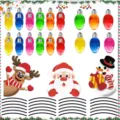 Christmas magnetic reflective car sticker set featuring colorful bulb and holiday characters. - 30 Bulbs + 24 Lines