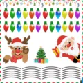 Christmas magnetic reflective car stickers set with cute Santa reindeer and colorful bulb designs. - 24 Bulbs + 24 Wires