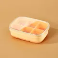 Orangene Silikon Eiswürfelform, lebensmittelechte Eismatte mit klarem Deckel für den Haushalt. - Milchgelb