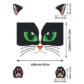 Halloween black cat garage door sticker waterproof outdoor decor large animal mural banner - Black Cat Style HW082 / Includes: Glue Dots + 10m Black Ribbon + Round Acrylic Adhesive