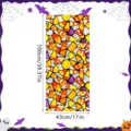 Halloween window sticker stained glass candy pattern decorative glass static cling decal 100x43cm - XCBL080