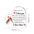 Acrylic heart plaque detail showing crystal ornament design with romantic cardinal birds. - Heart Ornament (BT401)