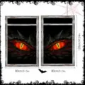 Halloween scary dragon eye window sticker gothic monster wall mural spooky holiday decor - QZBJC042+QZBJC043 / With Black Ribbon