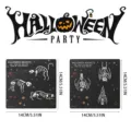Halloween wooden magnetic fridge stickers featuring skeleton cat and bat designs, 14cm. - 6 Pieces