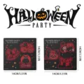 Halloween wooden magnetic fridge stickers set, festive decor for kitchen and home spooky party. - MZCT026 - Pack of 6 (With Round Magnetic Stickers)