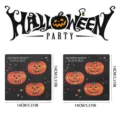 Halloween Holz Magnet Kühlschrank Aufkleber Set, Kürbis Design Deko Schild 14x14cm - MZCT022 - 6er-Pack (mit runden Magnetaufklebern)