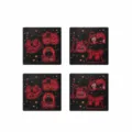 Halloween wooden magnetic fridge magnets spooky ghost cat skull kitchen holiday decor - MZCT026 - Pack of 12 (With Round Magnetic Stickers)