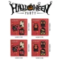 Halloween wooden fridge magnets cute ghost cat pumpkin devil kitchen holiday party decor - MZCT027 - Pack of 12 (With Round Magnetic Stickers)