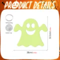 Halloween glow ghost hanging decoration detail showing size, suction cup and string. - YGHA026