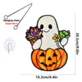 Halloween ghost pumpkin acrylic hanging decoration with chain and suction cup for wall home decor - Style YGTYU537 (Ghost Pumpkin)