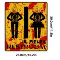 Halloween Blutiger WC Aufkleber Horror Toilette Schild Dekoration Wandtattoo 30cm - 1 Stück / LA204