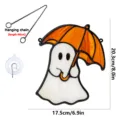 Halloween ghost stained glass window hanging acrylic decor with umbrella and hanging chain - Style YGTYU539 (Ghost with Umbrella)