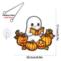 Halloween stained acrylic ghost reading book hanging decoration with chain and suction cup - Style YGTYU540 (Reading Ghost)