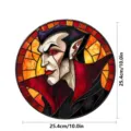 Halloween Vampir Buntglas Fensterhaenger runde gothische Heim Feiertag Deko Stueck - SMJD056