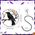 Décoration murale corbeau en métal pour Halloween avec chaîne et crochet 20,3cm. - JSTY416
