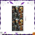 Halloween stained glass skeleton window sticker detail, size 45x100cm, removable PVC glass film. - BL375