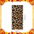 Detailed view of Halloween candy corn window sticker, 45x100cm glass film for autumn decor. - BL367 / 45x100cm