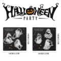 Ξύλινα μαγνητικά αυτοκόλλητα ψυγείου Halloween, φάντασμα γάτα διακόσμηση 14cm - Stil Gata Fantasma (MZCT024) / 6 Τεμάχια