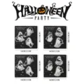 Halloween ξύλινο μαγνητικό αυτοκόλλητο ψυγείου φάντασμα γάτα κουζίνα διακόσμηση 14cm - Stil Gata Fantasma (MZCT024) / Σετ 12 Τεμαχίων
