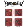 Ξύλινα μαγνητικά αυτοκόλλητα ψυγείου Halloween με σχέδια μάγισσας και γάτας. - Θέμα Halloween / Σετ 12 Τεμαχίων