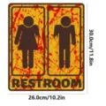 Halloween blutiger WC Aufkleber Wand Schild gruselig Damen Herren Badezimmer Deko 30cm - 1 Stück / LA208