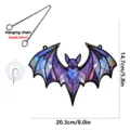 Halloween stained acrylic bat hanging pendant with chain and suction cup for window decor - Style YGTYU543 (Bat)