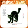 Halloween luminous black cat hanging decoration with suction cup and string for party decor. - YGHA035