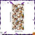 Halloween stained glass window sticker skull decorative static PVC sticker 100x43cm decor - XCBL076