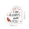 Heart-shaped acrylic plaque ornament with red cardinal bird design for home decor gifts 10cm - Heart Ornament (BT402)