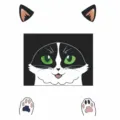 Halloween black cat car trunk sticker garage door decorative decal with size dimensions - Black Cat Style HW084 / Includes: Glue Dots + 10m Black Ribbon + Round Acrylic Adhesive