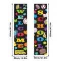 Back to school welcome banners set, classroom decoration posters with colorful school elements. - XZ018 Style / 2 Sheets Set