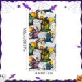 Halloween window sticker spooky castle pumpkin stained glass static film decor 100x43cm - XCBL082