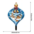 Details of Christmas garden yard stake with luminous snow village and cute deer design. - FGDC014 - Style A