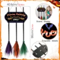 Letrero colgante de madera para estacionamiento de escoba de bruja de Halloween 90cm - MZ959