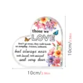 Transparant acryl hart bordje met bloemen en liefdevolle tekst voor mooie decoratie. - Hart Ornament (BT405)