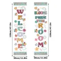 Back to school classroom decorative banners retro welcome floral bulletin board hanging 120x30cm - XZ023 Style / 2 Sheets Set